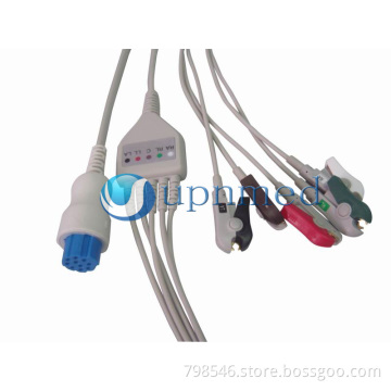 Datex one piece 5-lead ECG Cable with leadwires